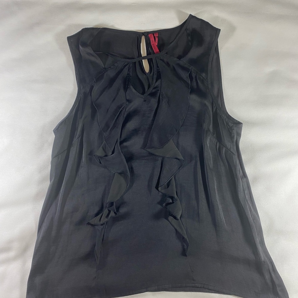 Black unique top blouse ruffles